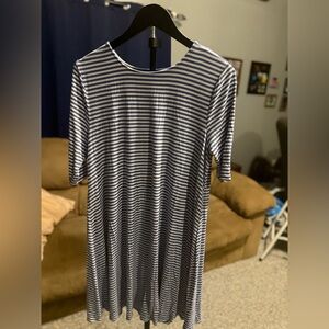 Striped blue and White Women's Dress size L